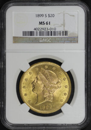 Obverse of this 1899-S Liberty Head $20 Type 3 NGC MS-61