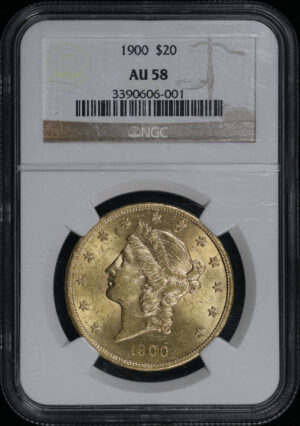 Obverse of this 1900 Liberty Head $20 Type 3 NGC AU-58