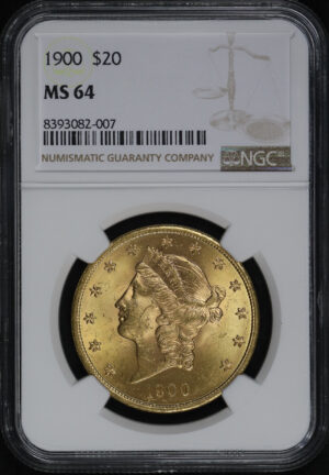 Obverse of this 1900 Liberty Head $20 Type 3 NGC MS-64