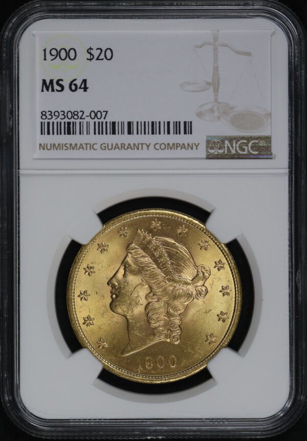 Obverse of this 1900 Liberty Head $20 Type 3 NGC MS-64