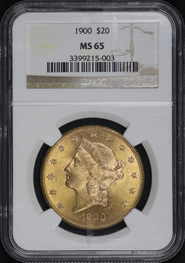 Obverse of this 1900 Liberty Head $20 Type 3 NGC MS-65