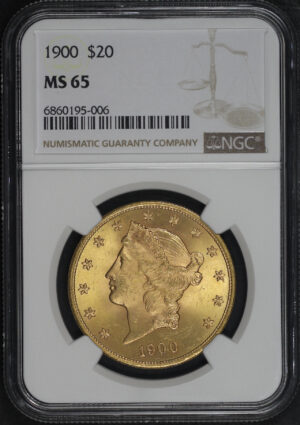 Obverse of this 1900 Liberty Head $20 Type 3 NGC MS-65