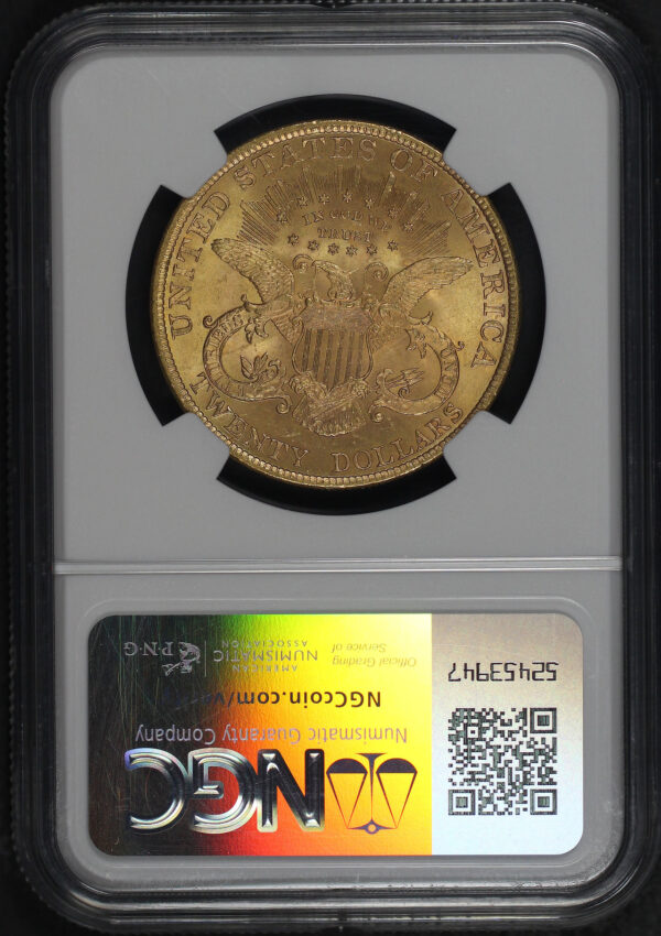 Reverse of this 1900 Liberty Head $20 Type 3 NGC MS-65