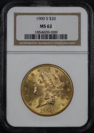 Obverse of this 1900-S Liberty Head $20 Type 3 NGC MS-62
