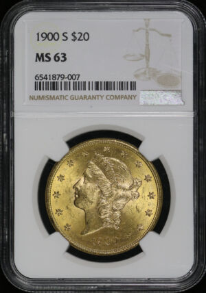 Obverse of this 1900-S Liberty Head $20 Type 3 NGC MS-63