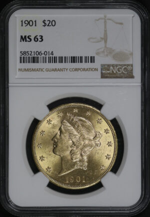 Obverse of this 1901 Liberty Head $20 Type 3 NGC MS-63