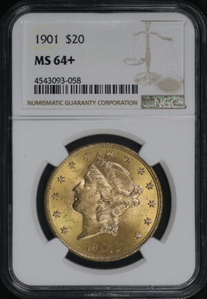 Obverse of this 1901 Liberty Head $20 Type 3 NGC MS-64+