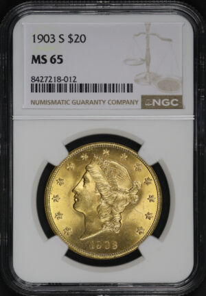 Obverse of this 1903-S Liberty Head $20 Type 3 NGC MS-65