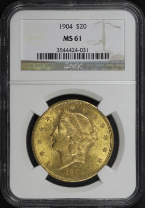 Obverse of this 1904 Liberty Head $20 Type 3 NGC MS-61