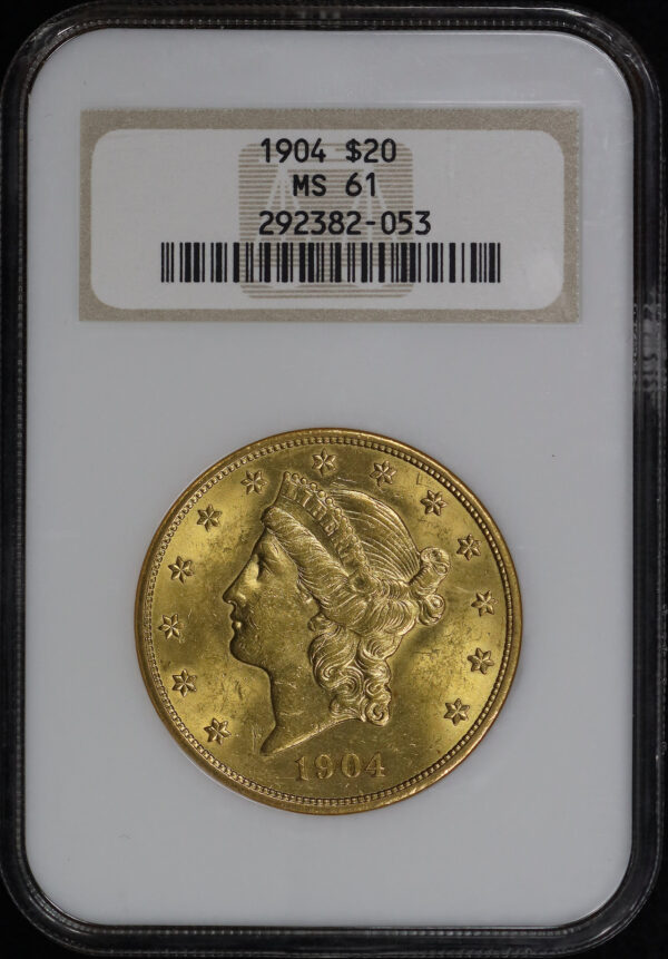 Obverse of this 1904 Liberty Head $20 Type 3 NGC MS-61