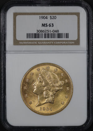 Obverse of this 1904 Liberty Head $20 Type 3 NGC MS-63