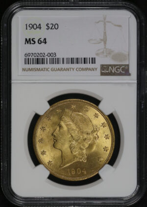 Obverse of this 1904 Liberty Head $20 Type 3 NGC MS-64