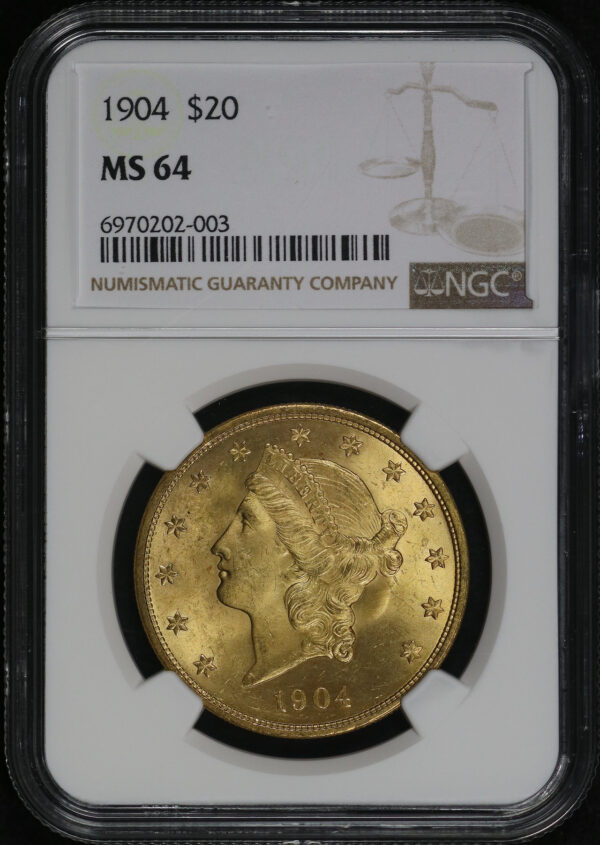 Obverse of this 1904 Liberty Head $20 Type 3 NGC MS-64