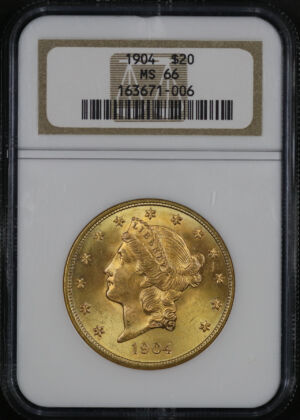 Obverse of this 1904 Liberty Head $20 Type 3 NGC MS-66