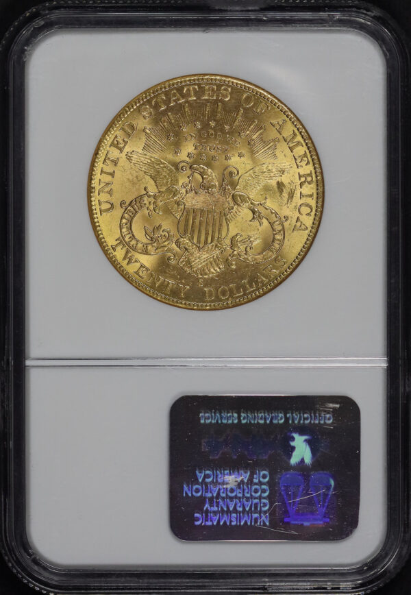 Reverse of this 1906-S Liberty Head $20 Type 3 NGC MS-62