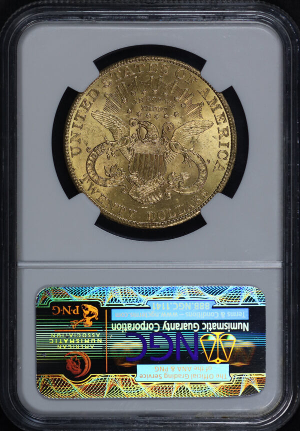 Reverse of this 1907 Liberty Head $20 Type 3 NGC MS-62