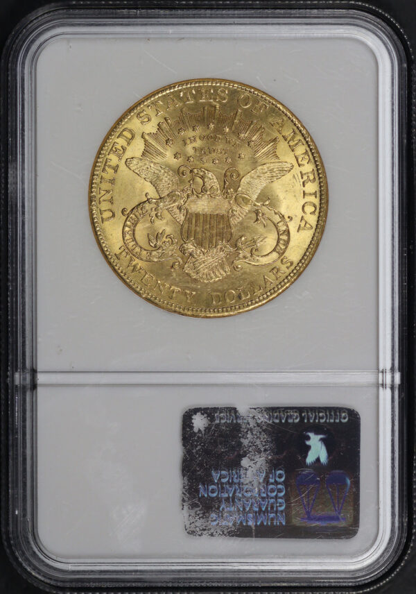 Reverse of this 1907 Liberty Head $20 Type 3 Liberty NGC MS-63