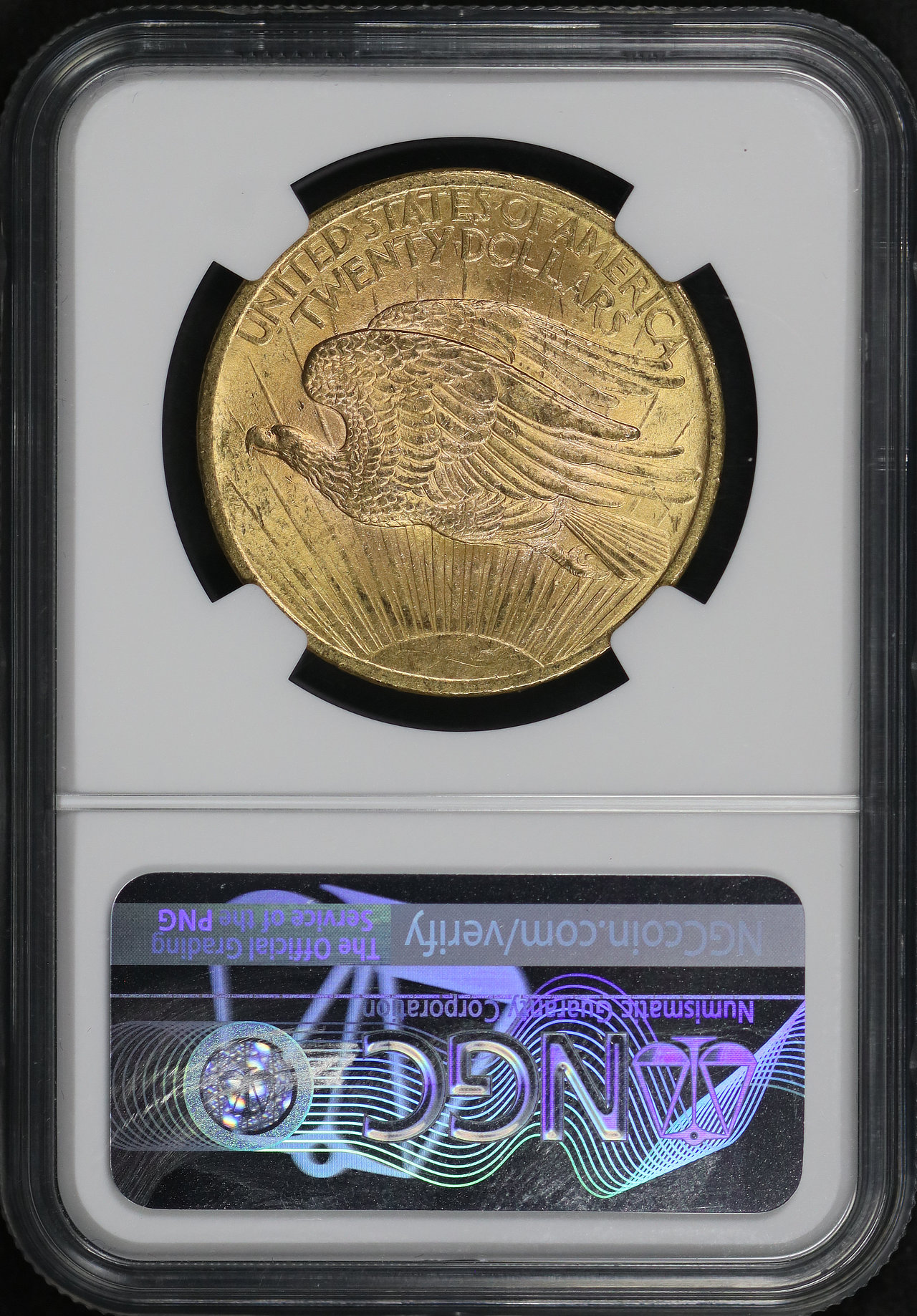 Reverse of this 1907 St. Gaudens $20 NGC MS-63