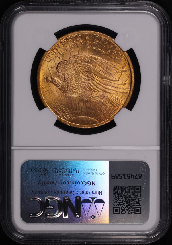 Reverse of this 1907 St. Gaudens $20 NGC MS-65