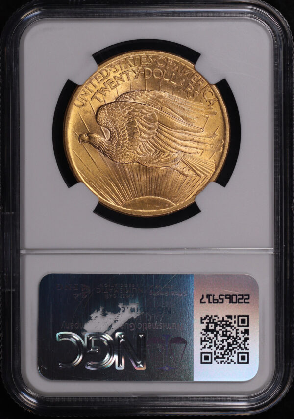 Reverse of this 1907 St. Gaudens $20 NGC MS-65
