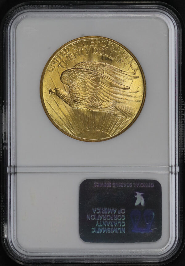 Reverse of this 1908 St. Gaudens $20 No Motto NGC MS-64