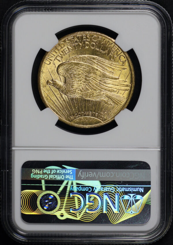 Reverse of this 1909/8 St. Gaudens $20 NGC MS-62