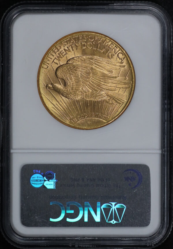 Reverse of this 1911-D St. Gaudens $20 NGC MS-66