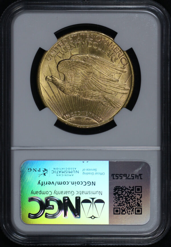 Reverse of this 1911-S St. Gaudens $20 NGC MS-64