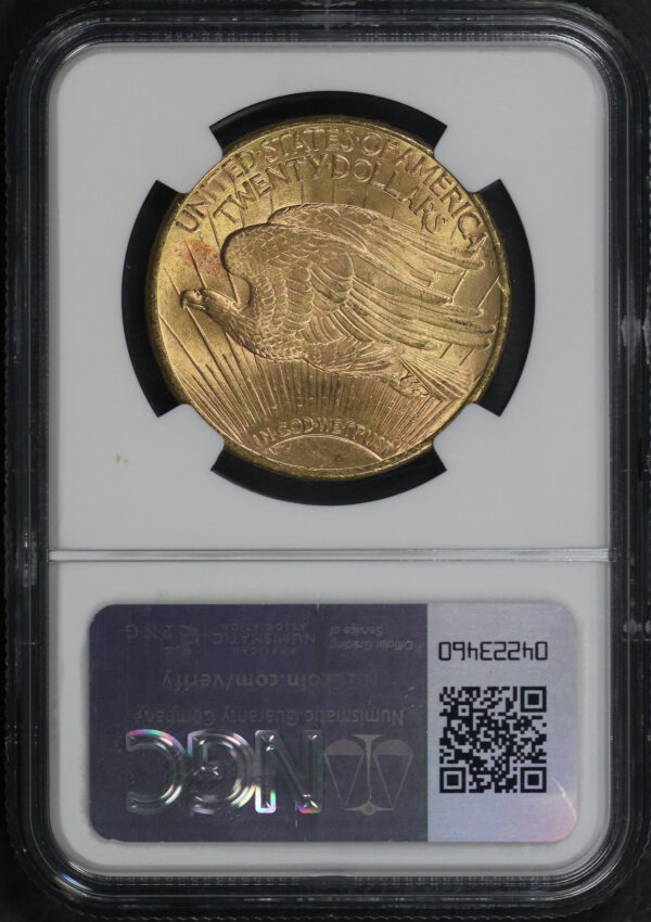 Reverse of this 1911-S St. Gaudens $20 NGC MS-65+