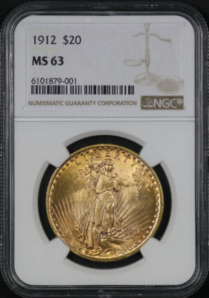 Obverse of this 1912 St. Gaudens $20 NGC MS-63