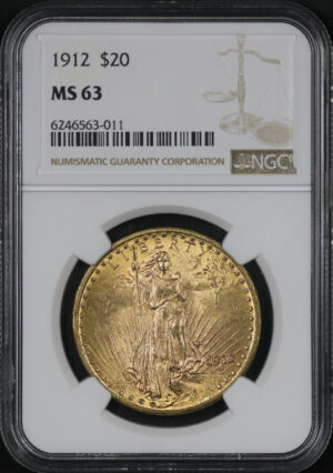 Obverse of this 1912 St. Gaudens $20 NGC MS-63