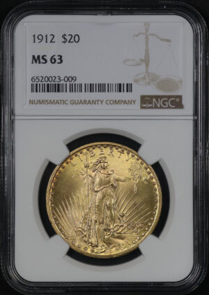 Obverse of this 1912 St. Gaudens $20 NGC MS-63