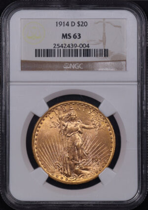 Obverse of this 1914-D St. Gaudens $20 NGC MS-63