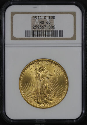 Obverse of this 1914-S St. Gaudens $20 NGC MS-65