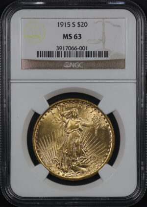 Obverse of this 1915-S St. Gaudens $20 NGC MS-63