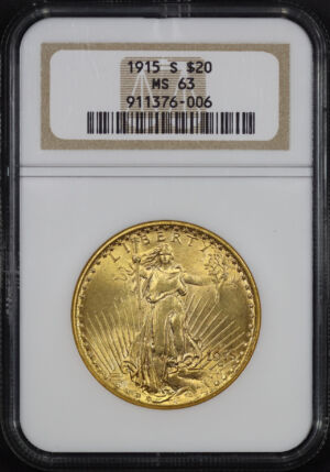 Obverse of this 1915-S St. Gaudens $20 NGC MS-63