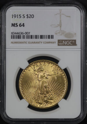 Obverse of this 1915-S St. Gaudens $20 NGC MS-64