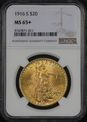 Obverse of this 1916-S St. Gaudens $20 NGC MS-65+