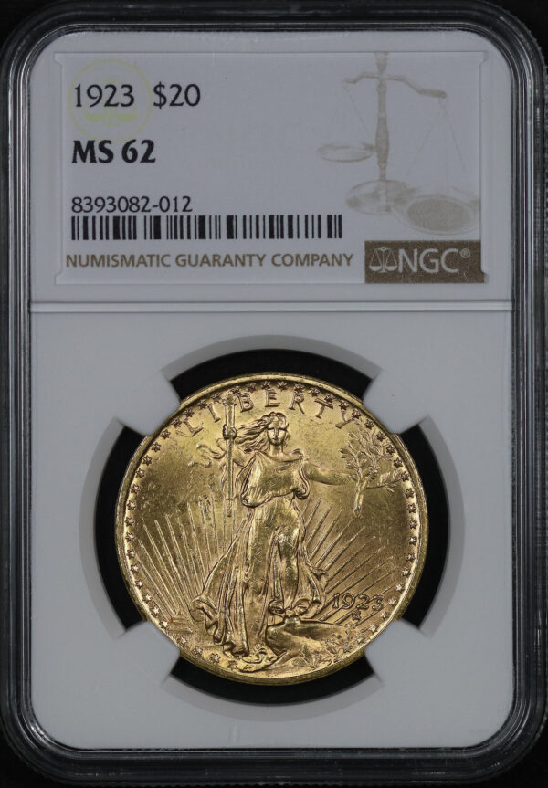 Obverse of this 1923 St. Gaudens $20 NGC MS-62