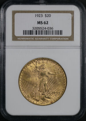 Obverse of this 1923 St. Gaudens $20 NGC MS-62