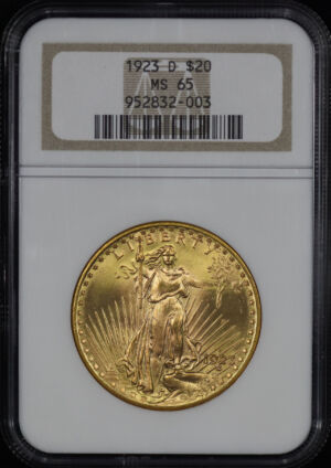 Obverse of this 1923-D St. Gaudens $20 NGC MS-65
