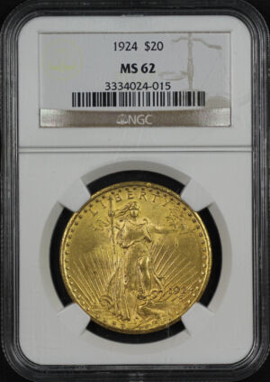 Obverse of this 1924 St. Gaudens $20 NGC MS-62