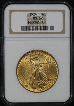 Obverse of this 1924 St. Gaudens $20 NGC MS-62
