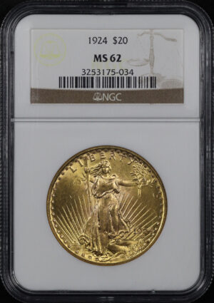 Obverse of this 1924 St. Gaudens $20 NGC MS-62