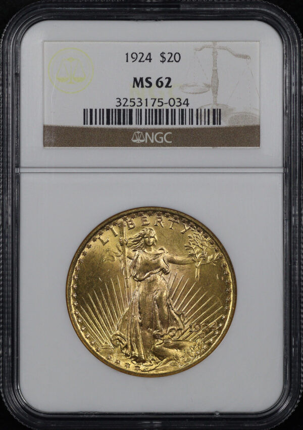 Obverse of this 1924 St. Gaudens $20 NGC MS-62