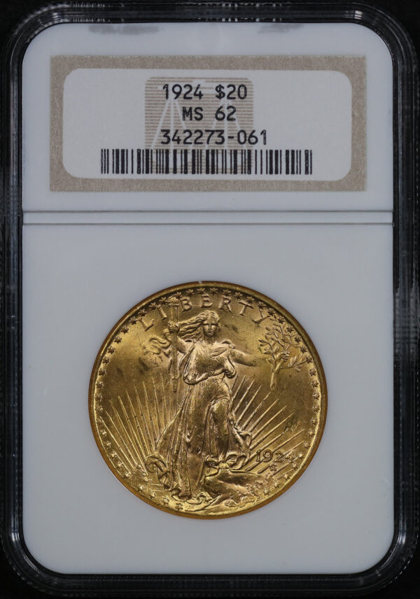 Obverse of this 1924 St. Gaudens $20 NGC MS-62