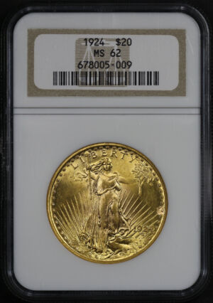 Obverse of this 1924 St. Gaudens $20 NGC MS-62