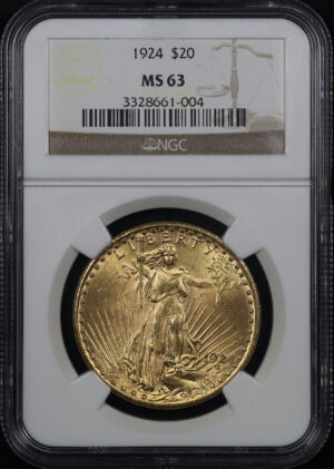 Obverse of this 1924 St. Gaudens $20 NGC MS-63