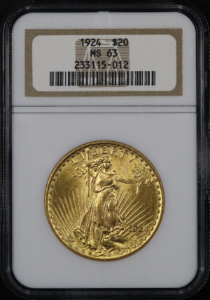 Obverse of this 1924 St. Gaudens $20 NGC MS-63