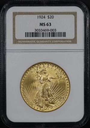 Obverse of this 1924 St. Gaudens $20 NGC MS-63